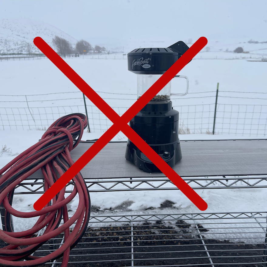 Voltage, ambient air temp, and extension cords.... And my Fresh Roast SR Coffee Roaster.