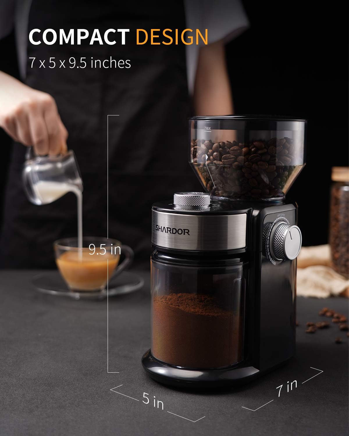 how big is a burr coffee grinder